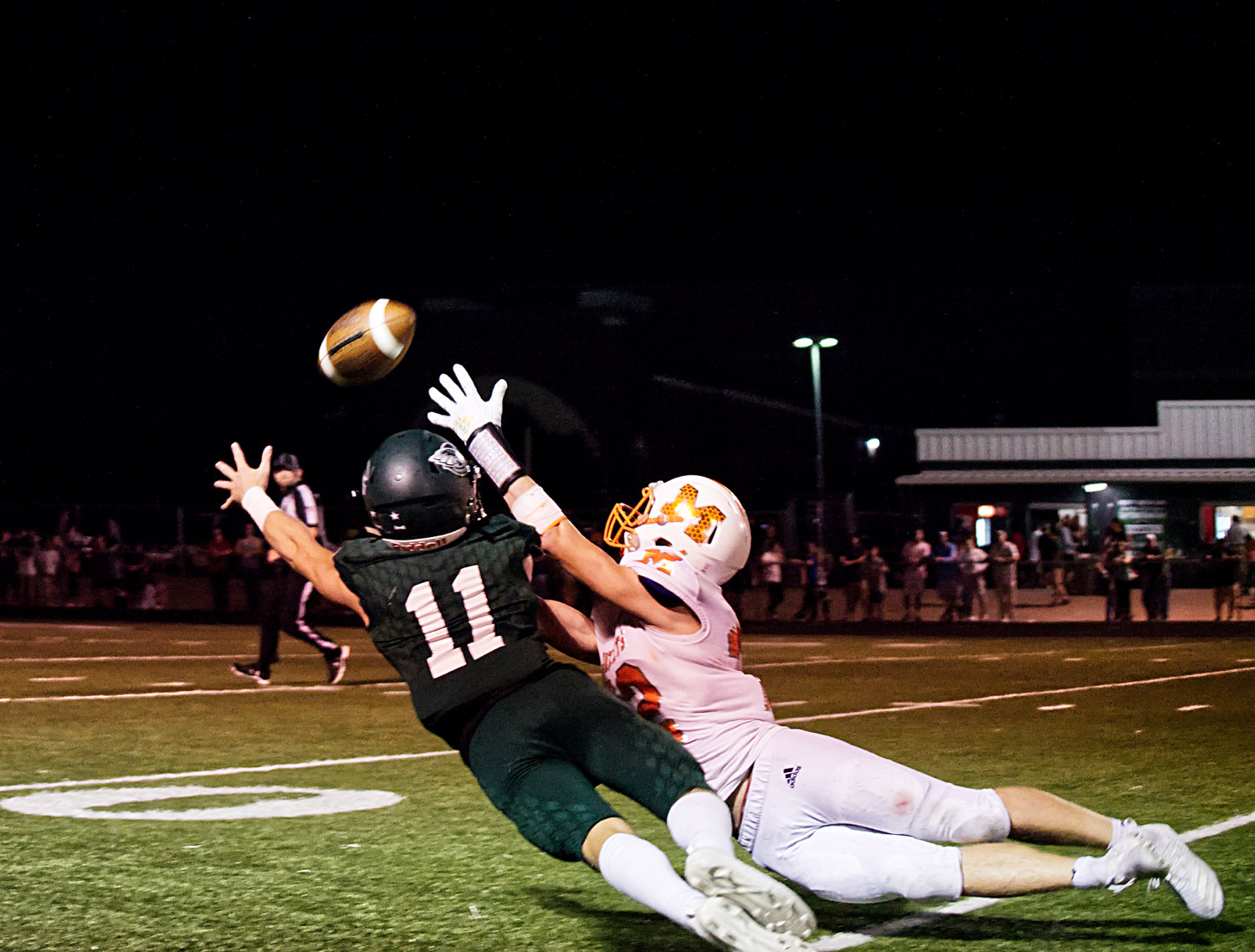 Dawson Pendergrass lays out for a pass while being tightly guarded on a ball that was just out of reach, a feeling felt fiercely regarding the result of Friday’s close call in Canton.